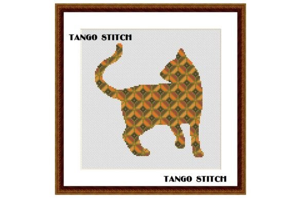 Cat Embroidery 3D Ornament Silhouette