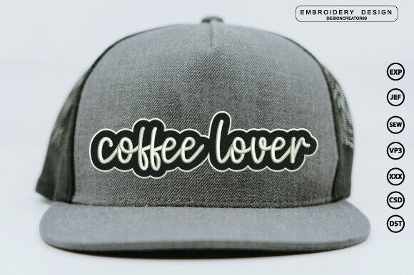 Coffee Lover 3D Embroidery Design