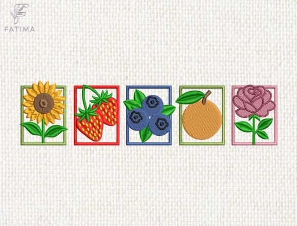 Framed Nature Embroidery Design