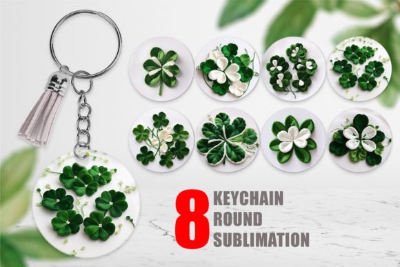 Keychain 3D Shamrocks Embroidery