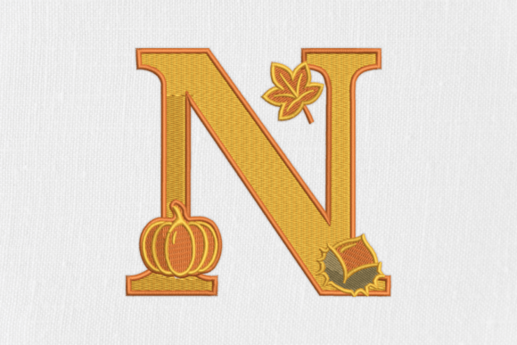 Letter N Autumn Monogram