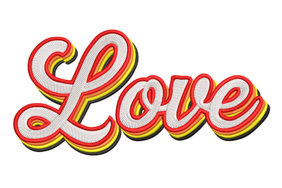 Love Retro Embroidery Design
