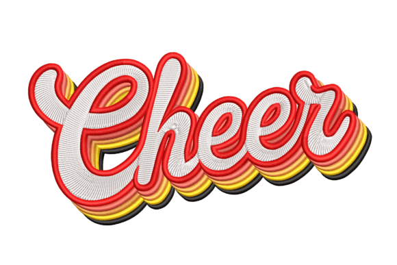 Retro Cheer: A Vibrant, Team-Spirited Embroidery Design for Personalized Gifts