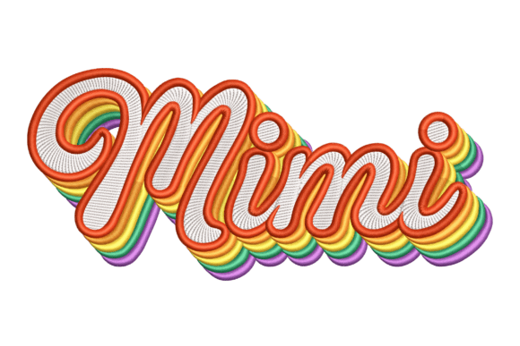 Retro Mimi: A Joyful Embroidery Design for Grandma-Love Gifts