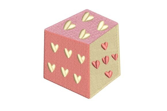 Valentine Dice Embroidery Design